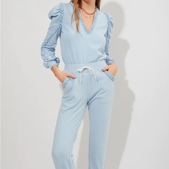 Generation Love Astra Ruffle Blue Sweatpants - Picture 2 of 7